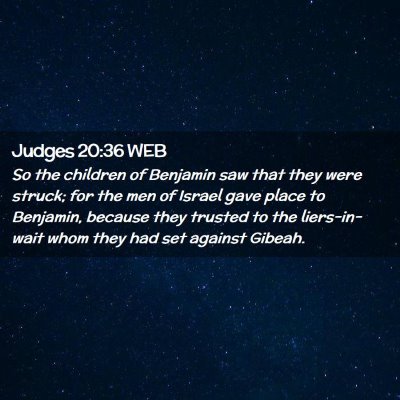 Picture 02 - Judges 20:36 WEB - So the children of Benjamin saw that they were - Bible Verse Picture