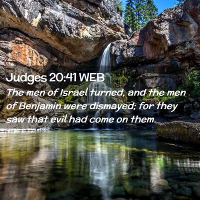 Picture 02 - Judges 20:41 WEB - The men of Israel turned, and the men of Benjamin - Bible Verse Picture