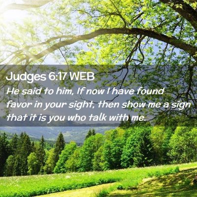 Picture 02 - Judges 6:17 WEB - He said to him, If now I have found favor in your - Bible Verse Picture