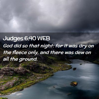 Picture 02 - Judges 6:40 WEB - God did so that night: for it was dry on the - Bible Verse Picture