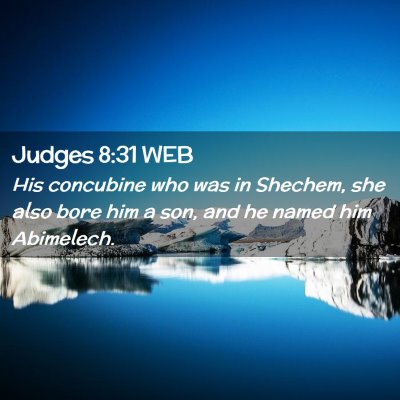 Picture 02 - Judges 8:31 WEB - His concubine who was in Shechem, she also bore - Bible Verse Picture