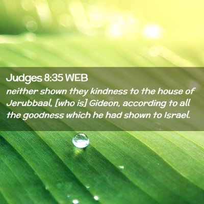 Picture 02 - Judges 8:35 WEB - neither shown they kindness to the house of - Bible Verse Picture