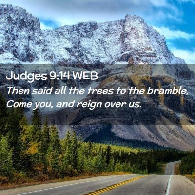 Picture 02 - Judges 9:14 WEB - Then said all the trees to the bramble, Come you, - Bible Verse Picture