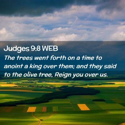 Picture 02 - Judges 9:8 WEB - The trees went forth on a time to anoint a king - Bible Verse Picture