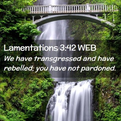 Picture 02 - Lamentations 3:42 WEB - We have transgressed and have rebelled; you have - Bible Verse Picture
