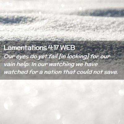 Picture 02 - Lamentations 4:17 WEB - Our eyes do yet fail [in looking] for our vain - Bible Verse Picture