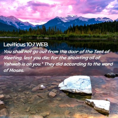 Picture 02 - Leviticus 10:7 WEB - You shall not go out from the door of the Tent of - Bible Verse Picture