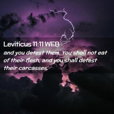 Picture 02 - Leviticus 11:11 WEB - and you detest them. You shall not eat of their - Bible Verse Picture