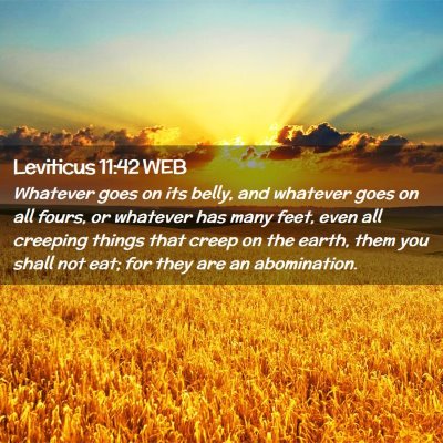 Picture 02 - Leviticus 11:42 WEB - Whatever goes on its belly, and whatever goes on - Bible Verse Picture