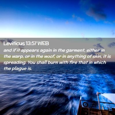 Picture 02 - Leviticus 13:57 WEB - and if it appears again in the garment, either in - Bible Verse Picture