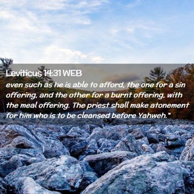 Picture 02 - Leviticus 14:31 WEB - even such as he is able to afford, the one for a - Bible Verse Picture