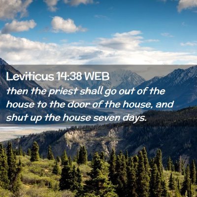 Picture 02 - Leviticus 14:38 WEB - then the priest shall go out of the house to the - Bible Verse Picture