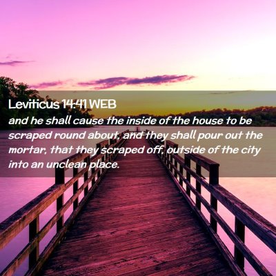 Picture 02 - Leviticus 14:41 WEB - and he shall cause the inside of the house to be - Bible Verse Picture
