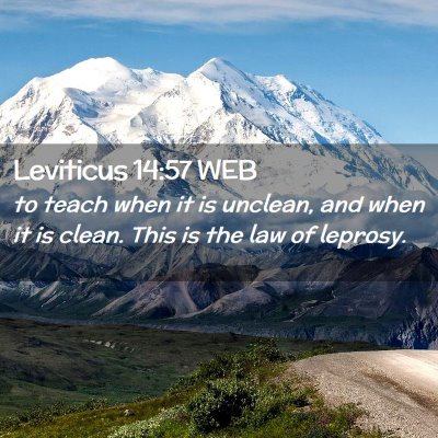 Picture 02 - Leviticus 14:57 WEB - to teach when it is unclean, and when it is - Bible Verse Picture