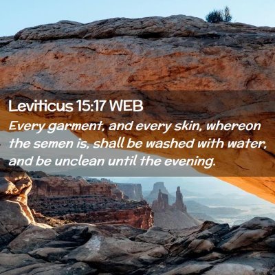 Picture 02 - Leviticus 15:17 WEB - Every garment, and every skin, whereon the semen - Bible Verse Picture