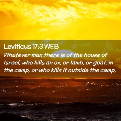 Picture 02 - Leviticus 17:3 WEB - Whatever man there is of the house of Israel, who - Bible Verse Picture