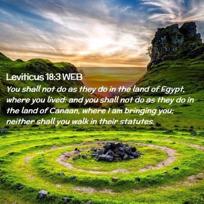 Picture 02 - Leviticus 18:3 WEB - You shall not do as they do in the land of Egypt, - Bible Verse Picture