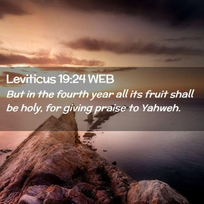 Picture 02 - Leviticus 19:24 WEB - But in the fourth year all its fruit shall be - Bible Verse Picture