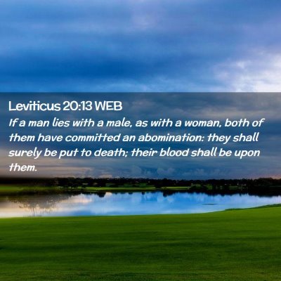 Picture 02 - Leviticus 20:13 WEB - If a man lies with a male, as with a woman, both - Bible Verse Picture
