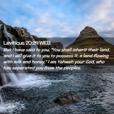 Picture 02 - Leviticus 20:24 WEB - But I have said to you, 