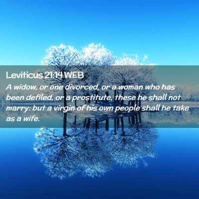 Picture 02 - Leviticus 21:14 WEB - A widow, or one divorced, or a woman who has been - Bible Verse Picture