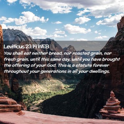 Picture 02 - Leviticus 23:14 WEB - You shall eat neither bread, nor roasted grain, - Bible Verse Picture