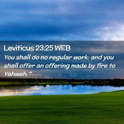 Picture 02 - Leviticus 23:25 WEB - You shall do no regular work; and you shall offer - Bible Verse Picture