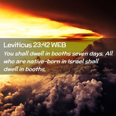 Picture 02 - Leviticus 23:42 WEB - You shall dwell in booths seven days. All who are - Bible Verse Picture
