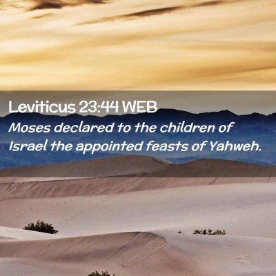 Picture 02 - Leviticus 23:44 WEB - Moses declared to the children of Israel the - Bible Verse Picture