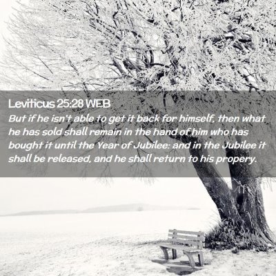 Picture 02 - Leviticus 25:28 WEB - But if he isn't able to get it back for himself, - Bible Verse Picture