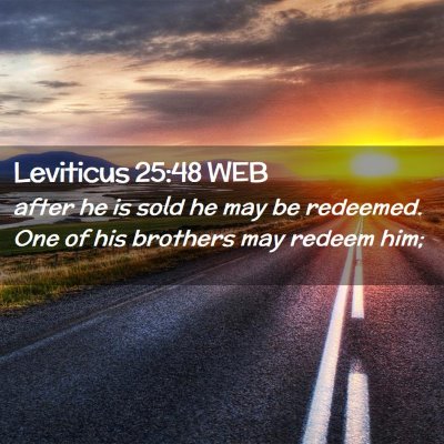 Picture 02 - Leviticus 25:48 WEB - after he is sold he may be redeemed. One of his - Bible Verse Picture