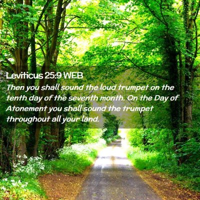 Picture 02 - Leviticus 25:9 WEB - Then you shall sound the loud trumpet on the - Bible Verse Picture