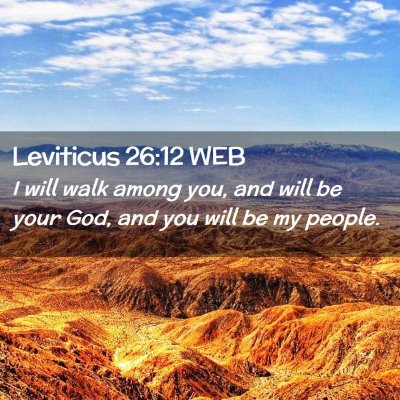 Picture 02 - Leviticus 26:12 WEB - I will walk among you, and will be your God, and - Bible Verse Picture