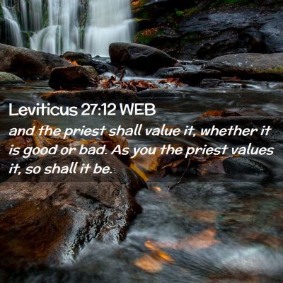 Picture 02 - Leviticus 27:12 WEB - and the priest shall value it, whether it is good - Bible Verse Picture