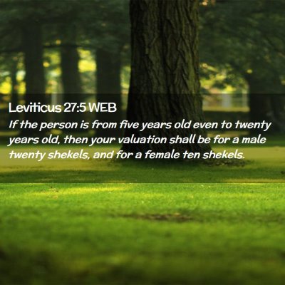 Picture 02 - Leviticus 27:5 WEB - If the person is from five years old even to - Bible Verse Picture