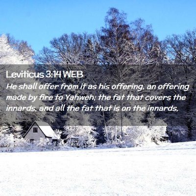 Picture 02 - Leviticus 3:14 WEB - He shall offer from it as his offering, an - Bible Verse Picture