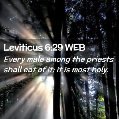 Picture 02 - Leviticus 6:29 WEB - Every male among the priests shall eat of it: it - Bible Verse Picture