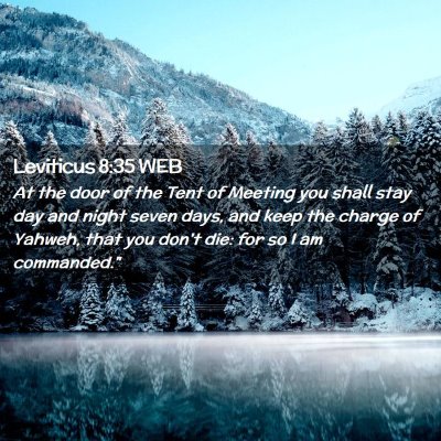 Picture 02 - Leviticus 8:35 WEB - At the door of the Tent of Meeting you shall stay - Bible Verse Picture