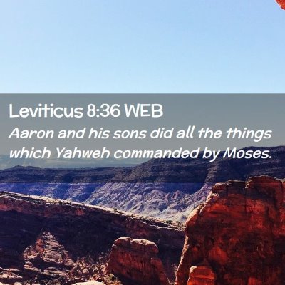 Picture 02 - Leviticus 8:36 WEB - Aaron and his sons did all the things which - Bible Verse Picture