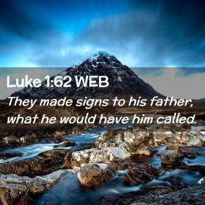 Picture 02 - Luke 1:62 WEB - They made signs to his father, what he would have - Bible Verse Picture
