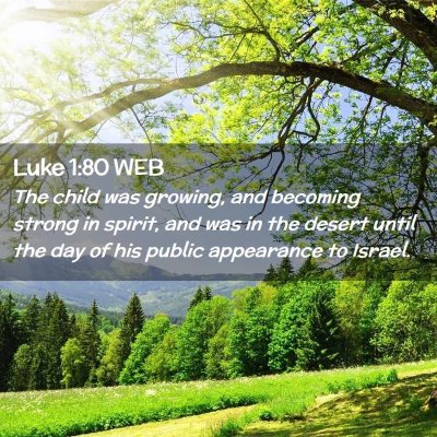 Picture 02 - Luke 1:80 WEB - The child was growing, and becoming strong in - Bible Verse Picture