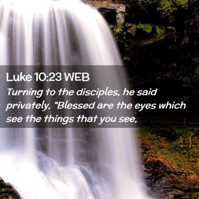 Picture 02 - Luke 10:23 WEB - Turning to the disciples, he said privately, - Bible Verse Picture