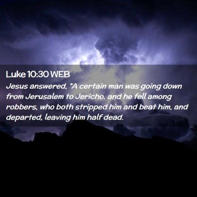 Picture 02 - Luke 10:30 WEB - Jesus answered, 
