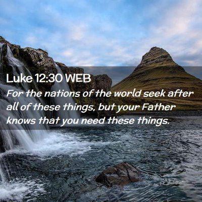 Picture 02 - Luke 12:30 WEB - For the nations of the world seek after all of - Bible Verse Picture