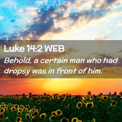 Picture 02 - Luke 14:2 WEB - Behold, a certain man who had dropsy was in front - Bible Verse Picture