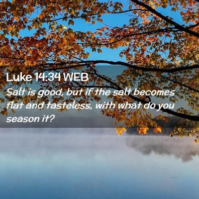 Picture 02 - Luke 14:34 WEB - Salt is good, but if the salt becomes flat and - Bible Verse Picture