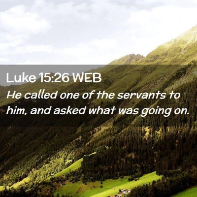 Picture 02 - Luke 15:26 WEB - He called one of the servants to him, and asked - Bible Verse Picture