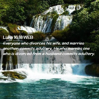 Picture 02 - Luke 16:18 WEB - Everyone who divorces his wife, and marries - Bible Verse Picture