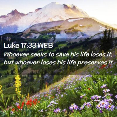 Picture 02 - Luke 17:33 WEB - Whoever seeks to save his life loses it, but - Bible Verse Picture