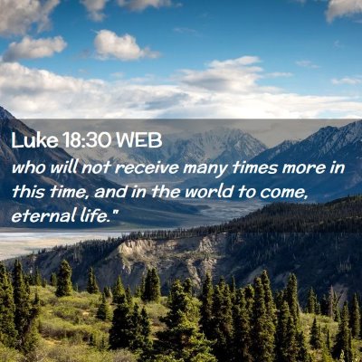 Picture 02 - Luke 18:30 WEB - who will not receive many times more in this - Bible Verse Picture